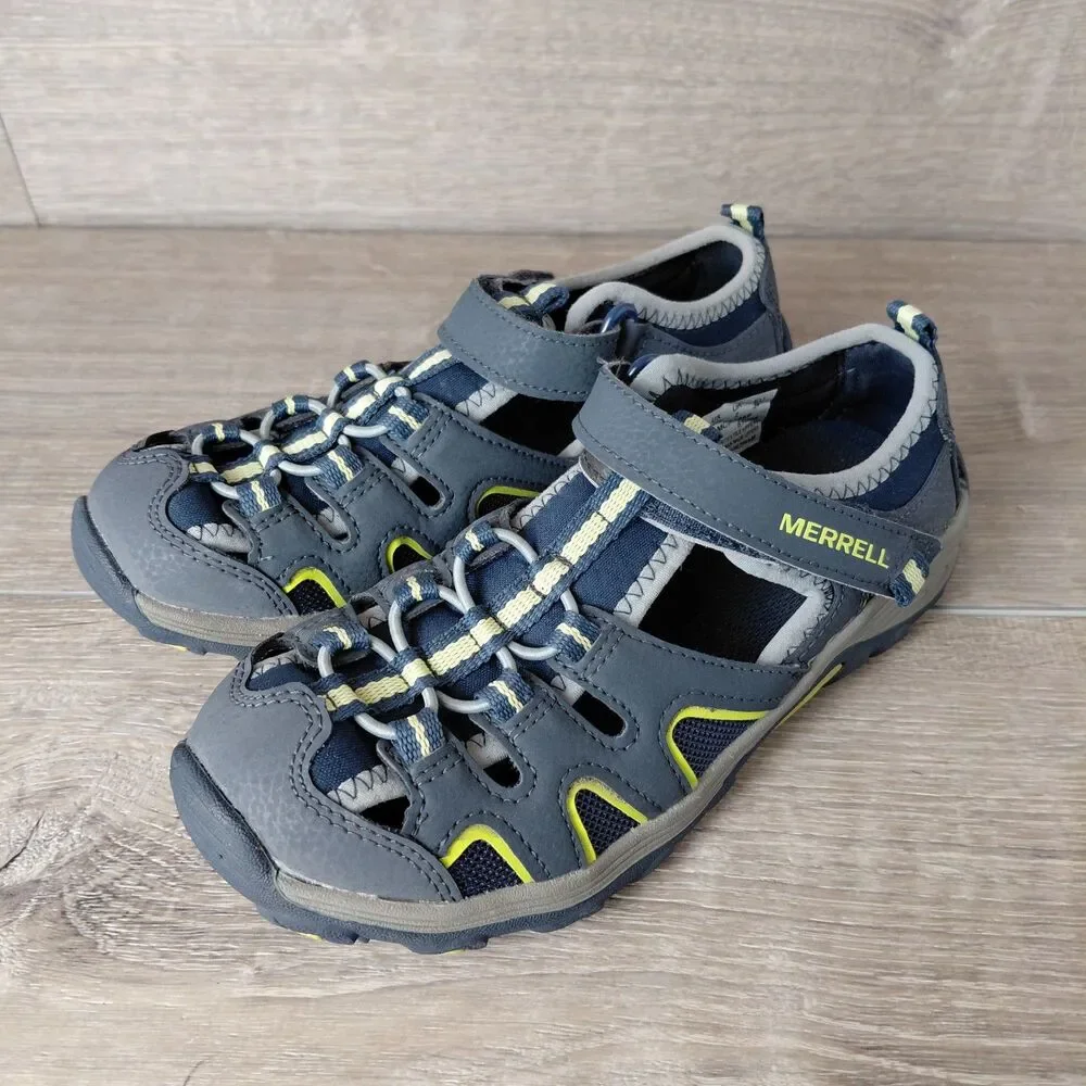 Merrell Sandals Kids 3 Gray Hydro H2O Hiker Slip On Outdoor Hiking Beach Shoes